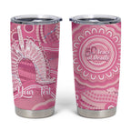 50 Years Deadly NAIDOC Week 2026 Personalised Tumbler Cup Dhari Pink Indigenous Art
