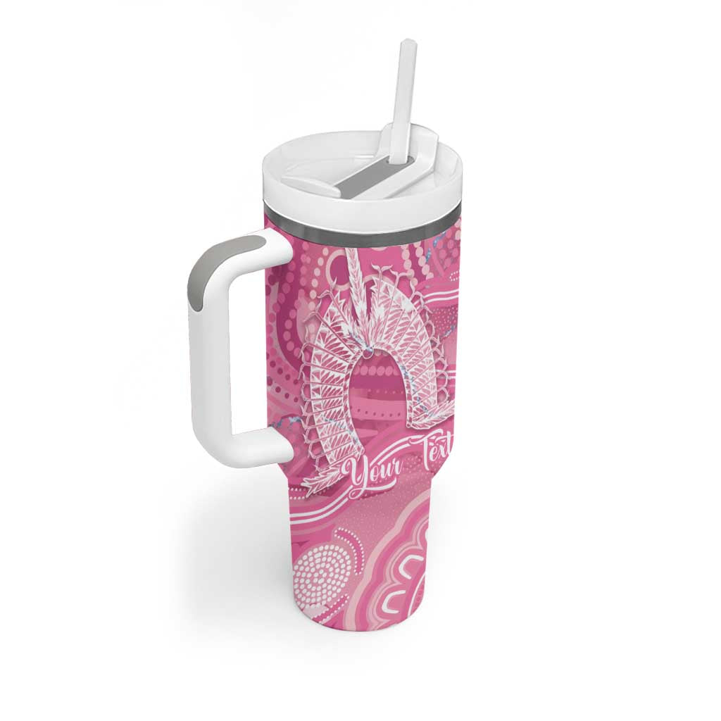 50 Years Deadly NAIDOC Week 2026 Personalised Tumbler With Handle Dhari Pink Indigenous Art