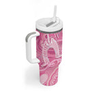 50 Years Deadly NAIDOC Week 2026 Personalised Tumbler With Handle Dhari Pink Indigenous Art