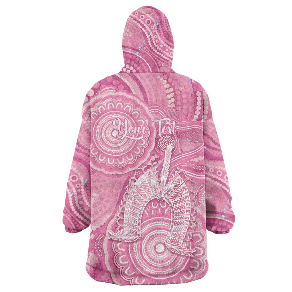 50 Years Deadly NAIDOC Week 2026 Personalised Wearable Blanket Hoodie Dhari Pink Indigenous Art