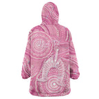 50 Years Deadly NAIDOC Week 2026 Personalised Wearable Blanket Hoodie Dhari Pink Indigenous Art