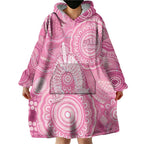 50 Years Deadly NAIDOC Week 2026 Personalised Wearable Blanket Hoodie Dhari Pink Indigenous Art