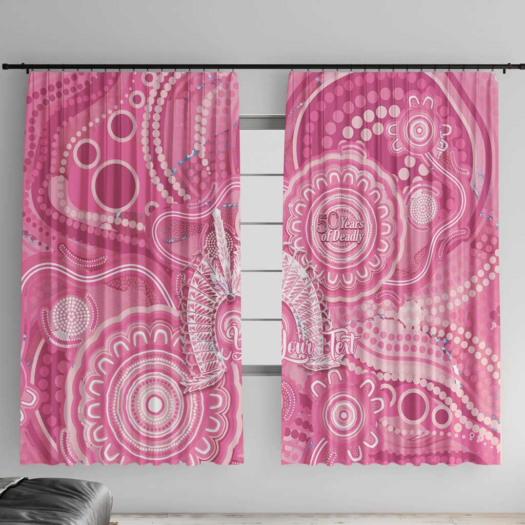 50 Years Deadly NAIDOC Week 2026 Personalised Window Curtain Dhari Pink Indigenous Art