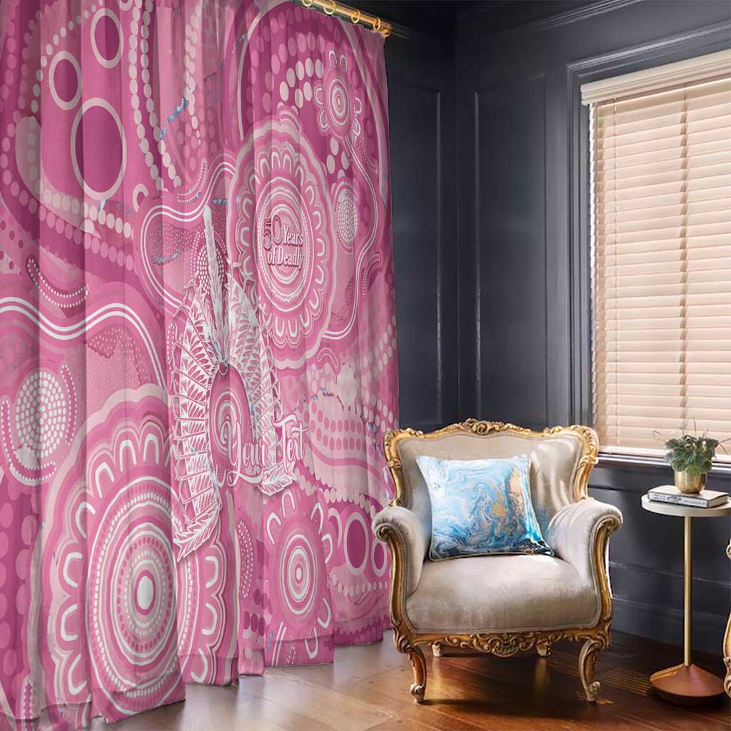 50 Years Deadly NAIDOC Week 2026 Personalised Window Curtain Dhari Pink Indigenous Art