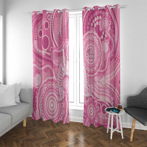 50 Years Deadly NAIDOC Week 2026 Personalised Window Curtain Dhari Pink Indigenous Art