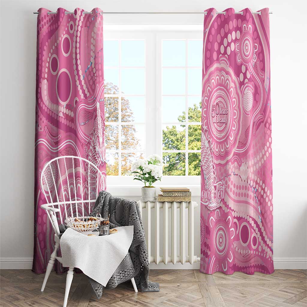 50 Years Deadly NAIDOC Week 2026 Personalised Window Curtain Dhari Pink Indigenous Art