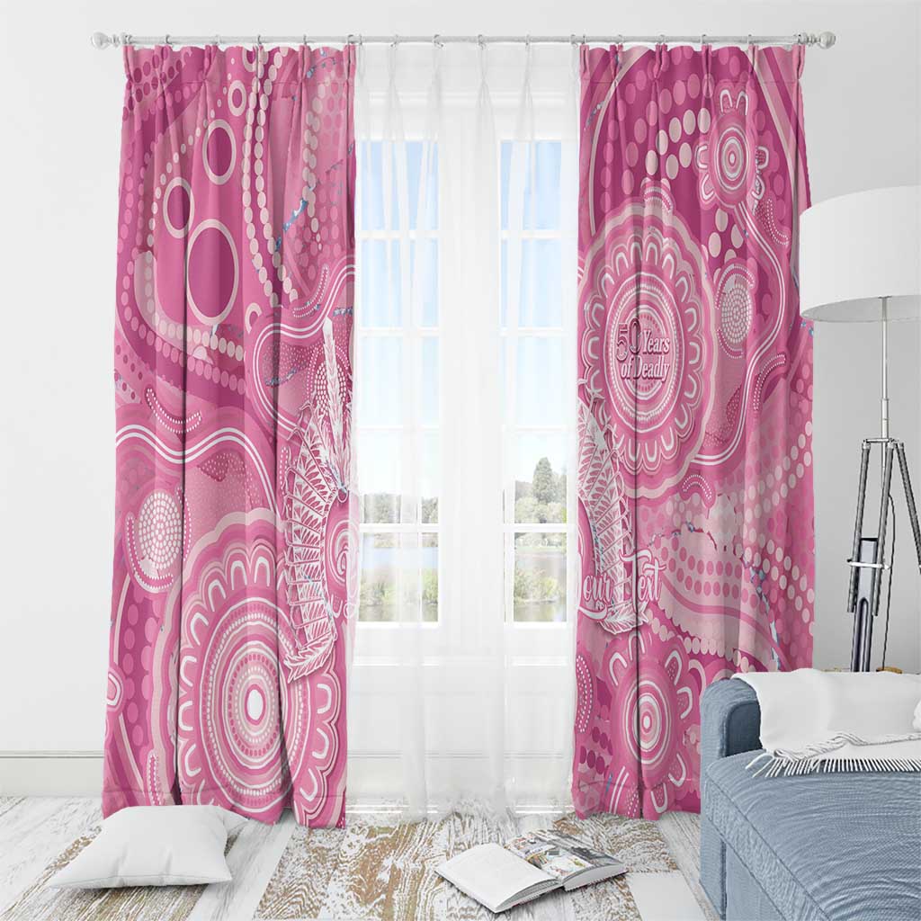 50 Years Deadly NAIDOC Week 2026 Personalised Window Curtain Dhari Pink Indigenous Art