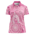 50 Years Deadly NAIDOC Week 2026 Personalised Women Polo Shirt Dhari Pink Indigenous Art