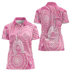 50 Years Deadly NAIDOC Week 2026 Personalised Women Polo Shirt Dhari Pink Indigenous Art