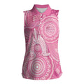 50 Years Deadly NAIDOC Week 2026 Personalised Women Sleeveless Polo Shirt Dhari Pink Indigenous Art