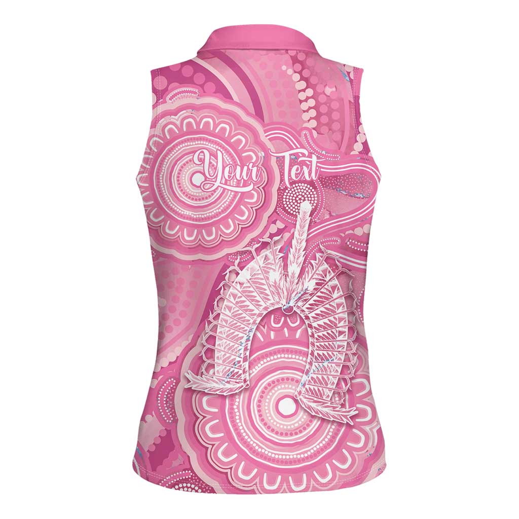 50 Years Deadly NAIDOC Week 2026 Personalised Women Sleeveless Polo Shirt Dhari Pink Indigenous Art