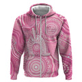 50 Years Deadly NAIDOC Week 2026 Personalised Zip Hoodie Dhari Pink Indigenous Art