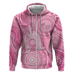 50 Years Deadly NAIDOC Week 2026 Personalised Zip Hoodie Dhari Pink Indigenous Art