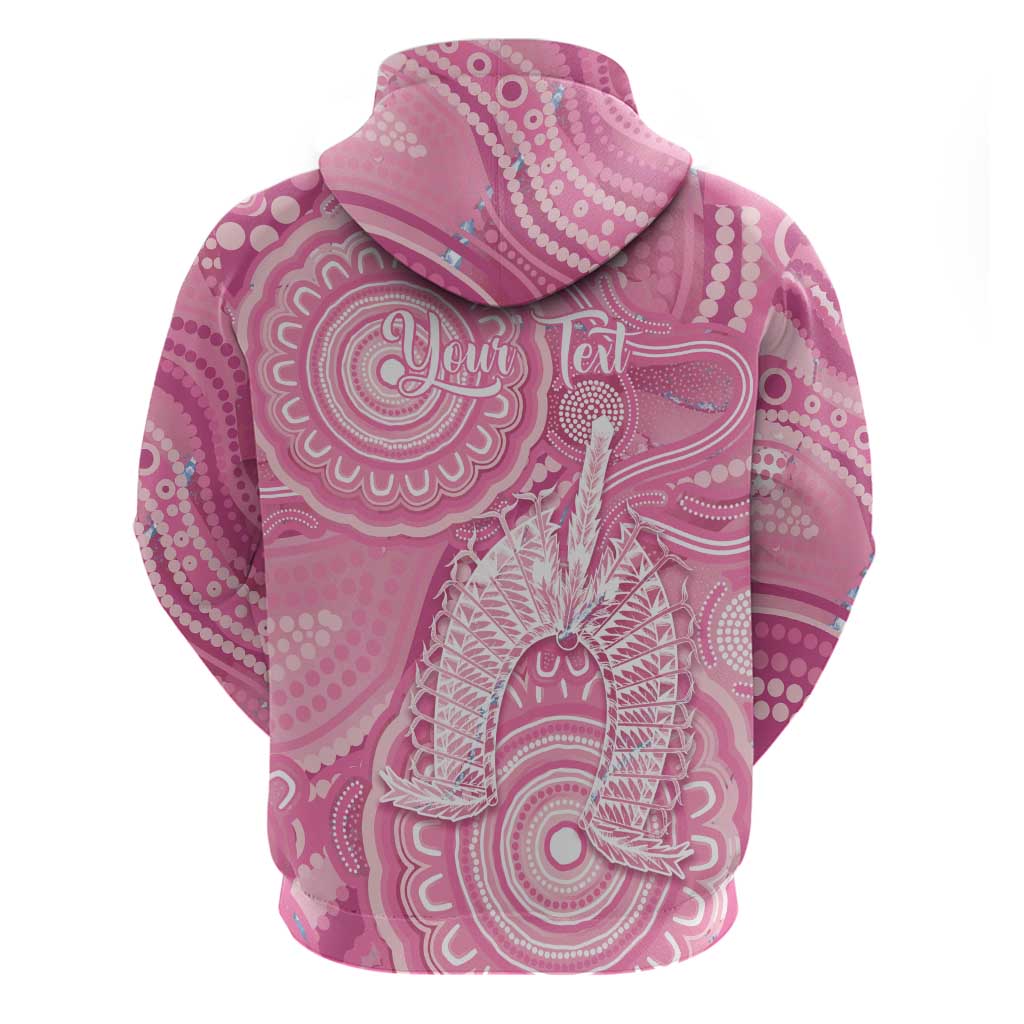 50 Years Deadly NAIDOC Week 2026 Personalised Zip Hoodie Dhari Pink Indigenous Art