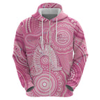 50 Years Deadly NAIDOC Week 2026 Personalised Zip Hoodie Dhari Pink Indigenous Art