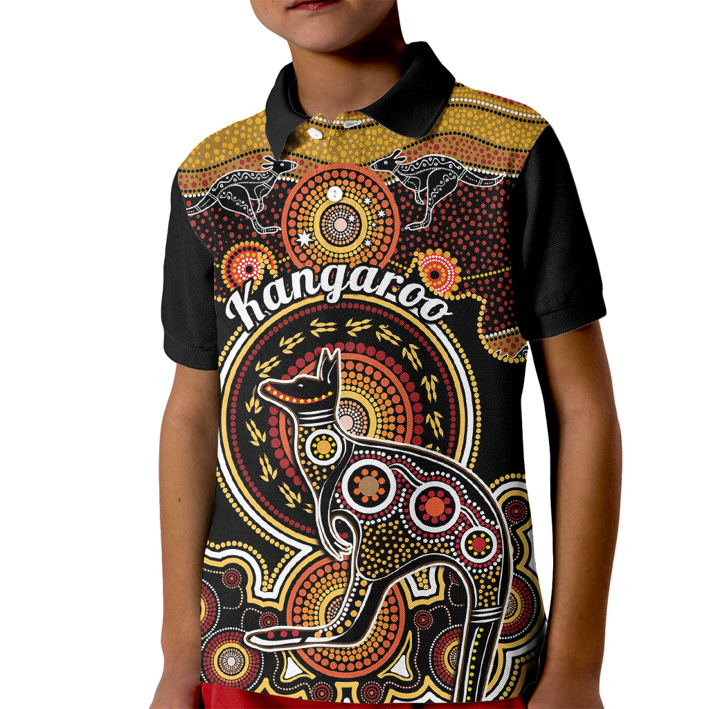 personalised-australian-astrology-kid-polo-shirt-aboriginal-kangaroo-zodiac-sign