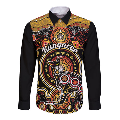 personalised-australian-astrology-long-sleeve-button-shirt-aboriginal-kangaroo-zodiac-sign