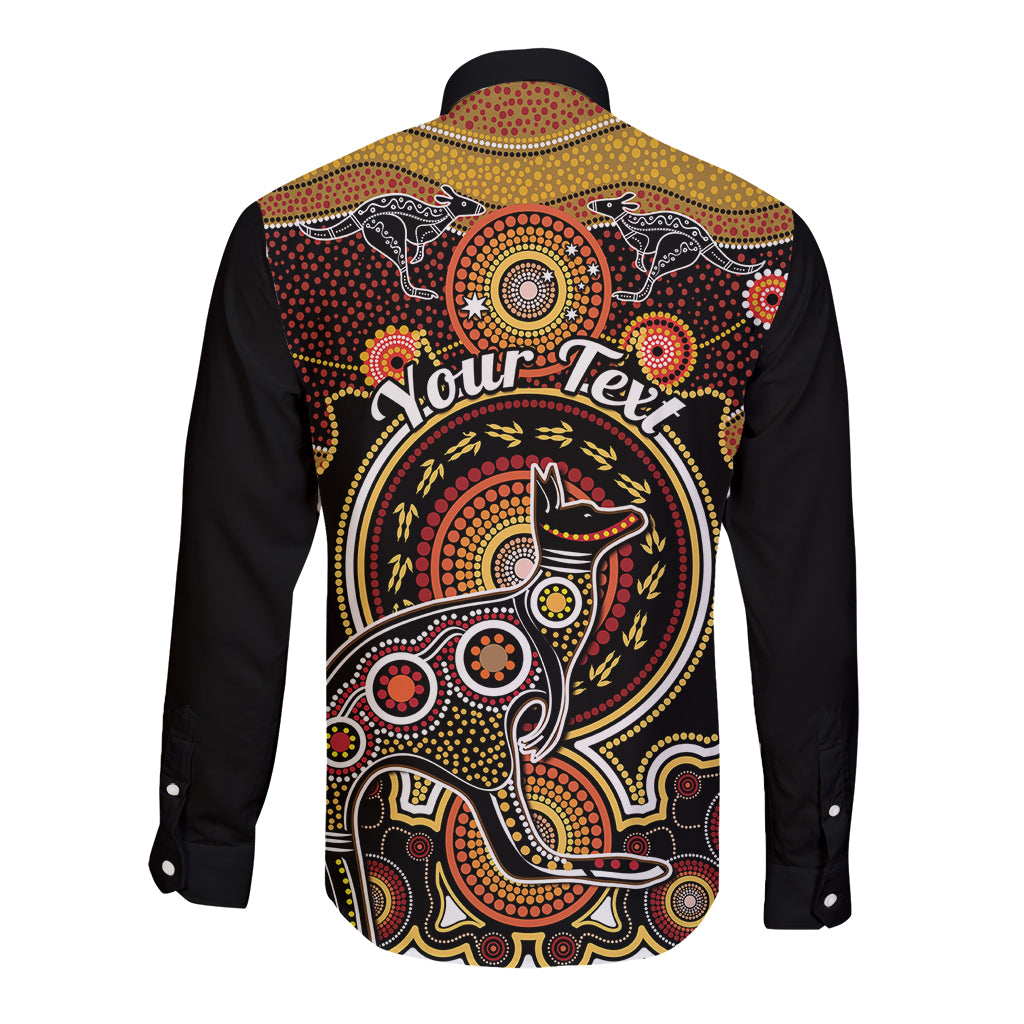personalised-australian-astrology-long-sleeve-button-shirt-aboriginal-kangaroo-zodiac-sign