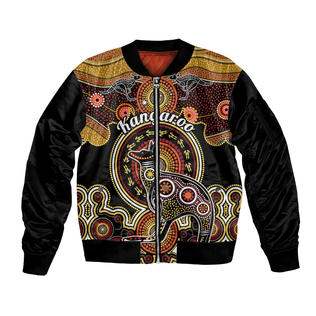 personalised-australian-astrology-sleeve-zip-bomber-jacket-aboriginal-kangaroo-zodiac-sign