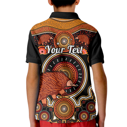personalised-australian-astrology-kid-polo-shirt-aboriginal-echidna-zodiac-sign
