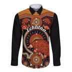 personalised-australian-astrology-long-sleeve-button-shirt-aboriginal-echidna-zodiac-sign