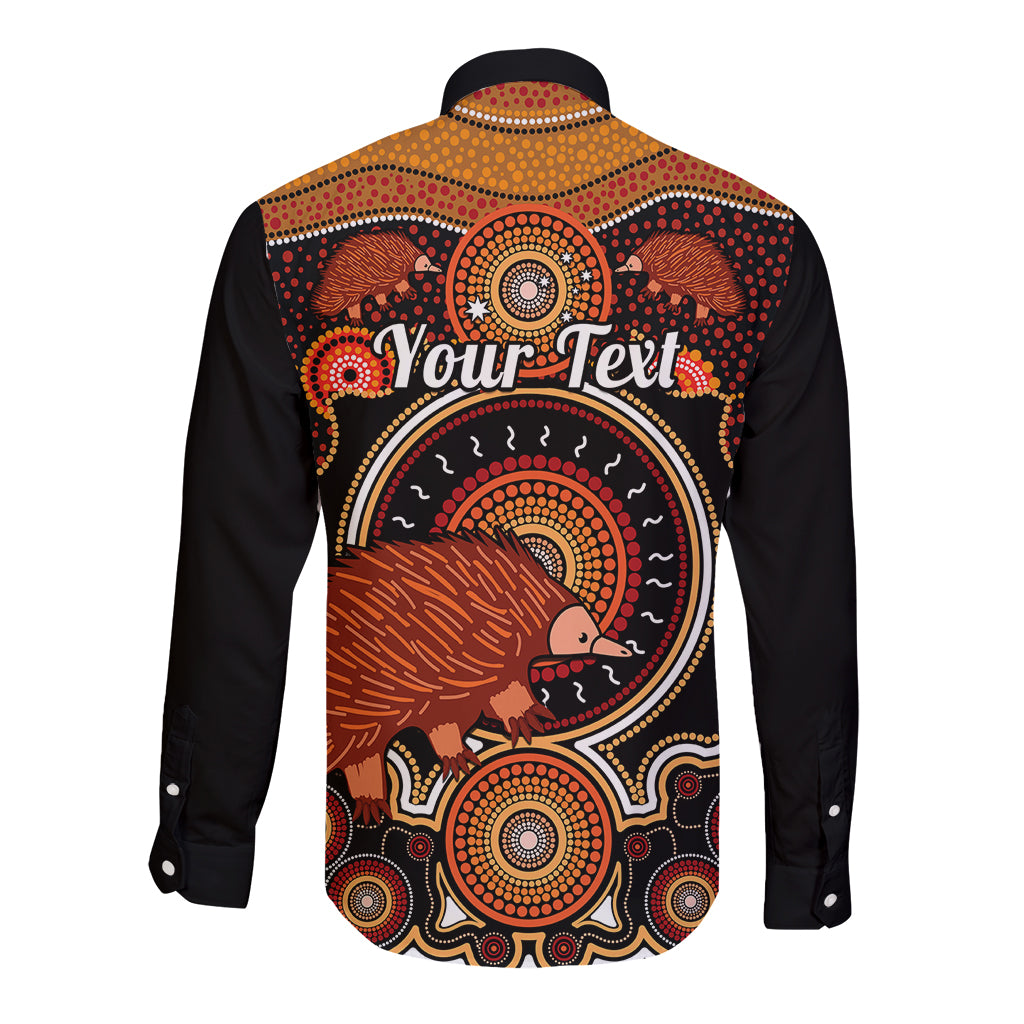 personalised-australian-astrology-long-sleeve-button-shirt-aboriginal-echidna-zodiac-sign