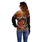 personalised-australian-astrology-off-shoulder-sweater-aboriginal-echidna-zodiac-sign