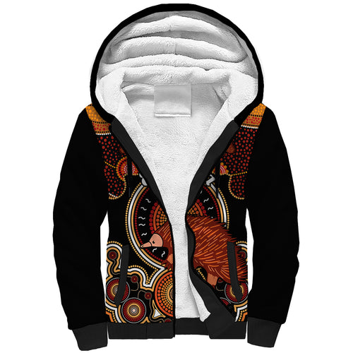 personalised-australian-astrology-sherpa-hoodie-aboriginal-echidna-zodiac-sign