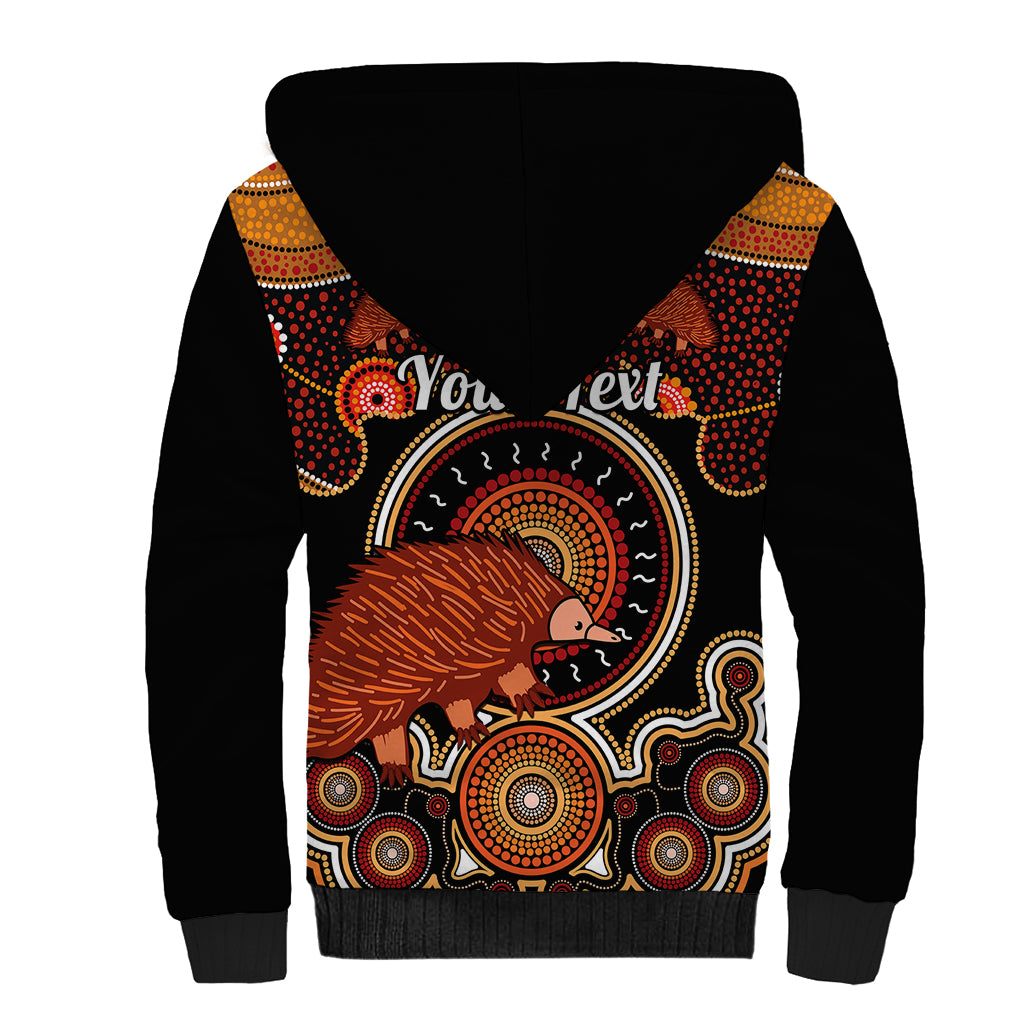 personalised-australian-astrology-sherpa-hoodie-aboriginal-echidna-zodiac-sign