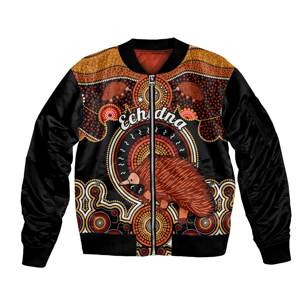 personalised-australian-astrology-sleeve-zip-bomber-jacket-aboriginal-echidna-zodiac-sign