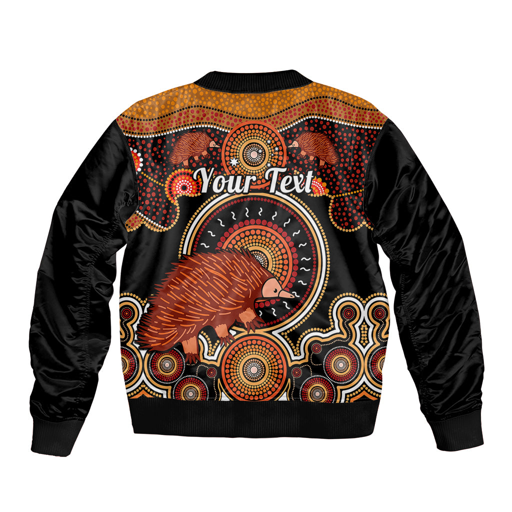 personalised-australian-astrology-sleeve-zip-bomber-jacket-aboriginal-echidna-zodiac-sign