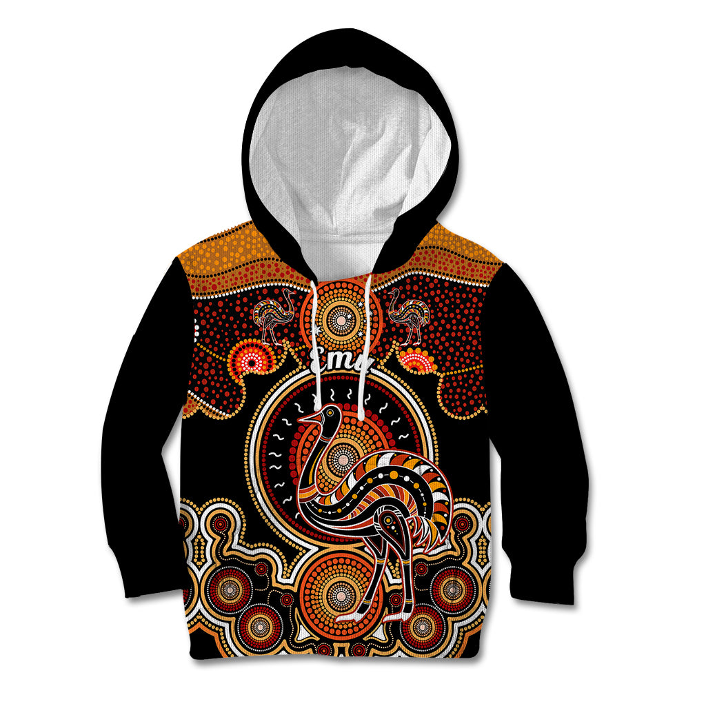 personalised-australian-astrology-kid-hoodie-aboriginal-emu-zodiac-sign