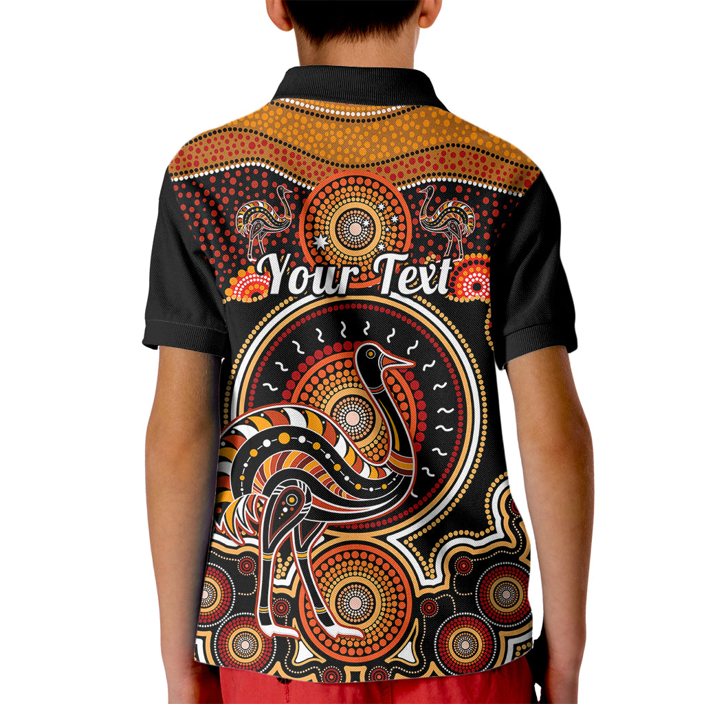 personalised-australian-astrology-kid-polo-shirt-aboriginal-emu-zodiac-sign
