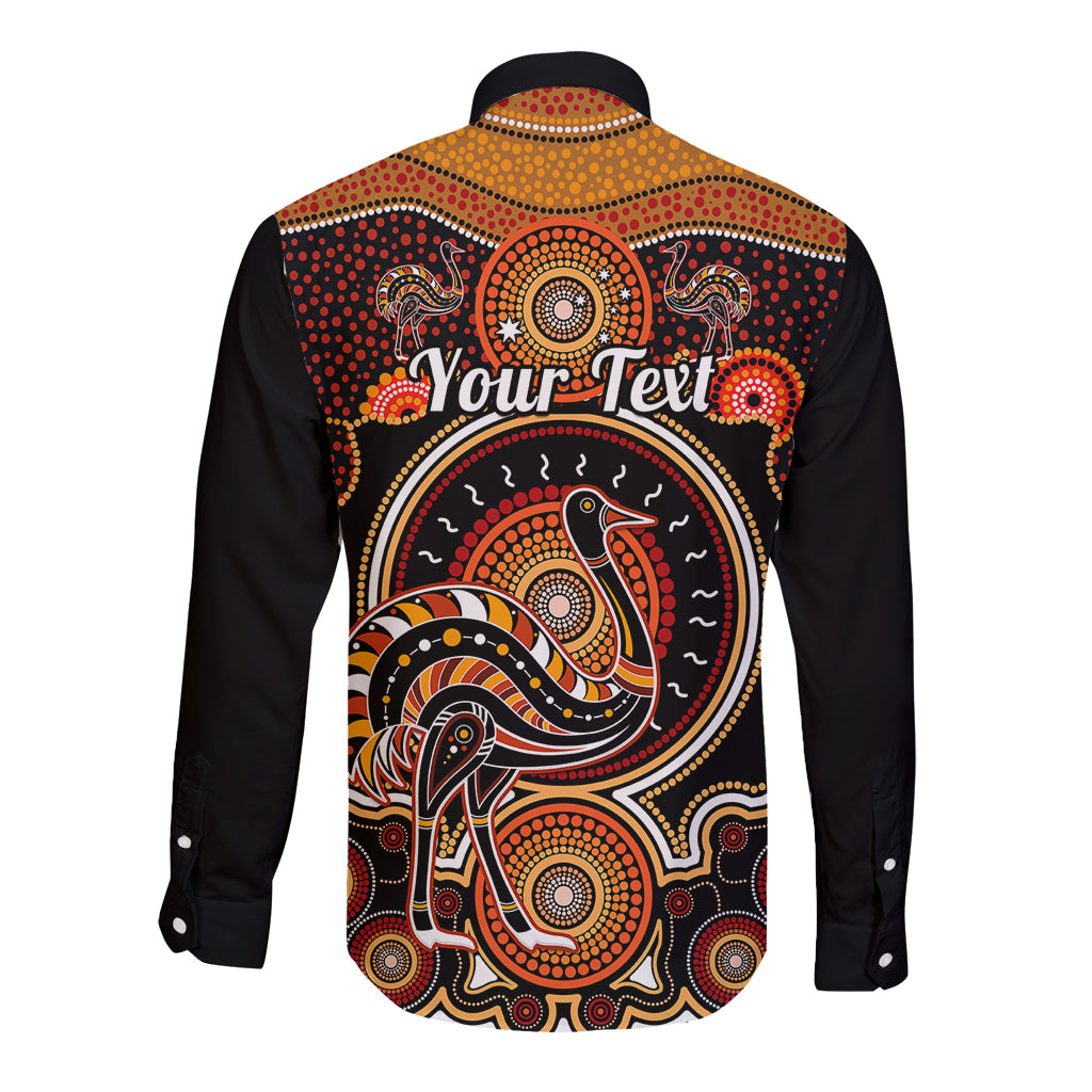 personalised-australian-astrology-long-sleeve-button-shirt-aboriginal-emu-zodiac-sign