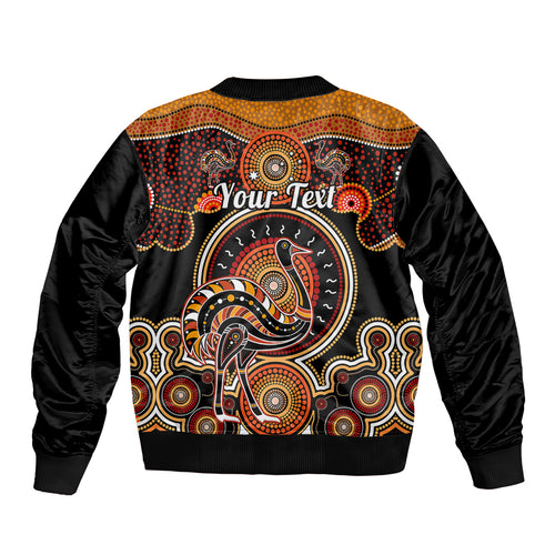 personalised-australian-astrology-sleeve-zip-bomber-jacket-aboriginal-emu-zodiac-sign