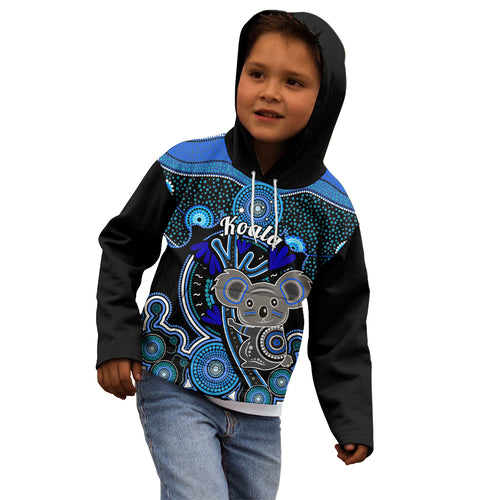 personalised-australian-astrology-kid-hoodie-aboriginal-koala-zodiac-sign