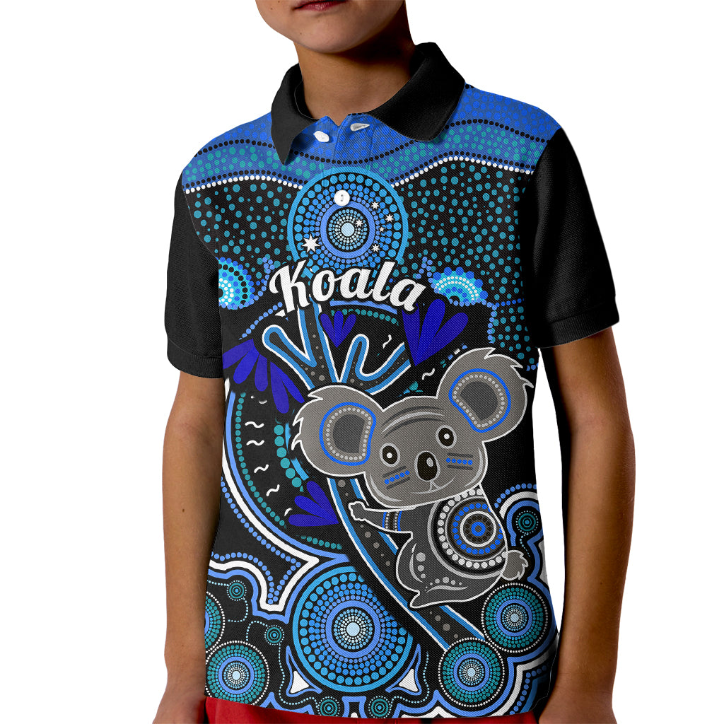 personalised-australian-astrology-kid-polo-shirt-aboriginal-koala-zodiac-sign