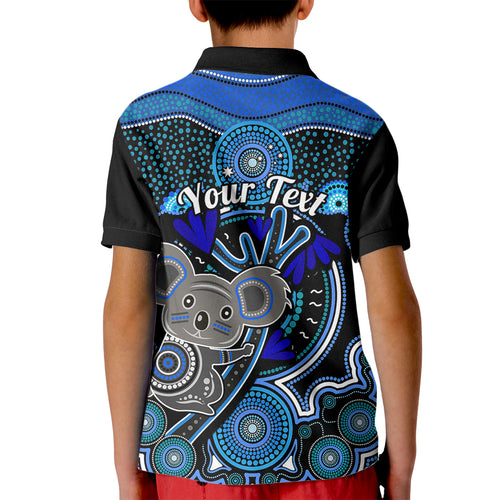personalised-australian-astrology-kid-polo-shirt-aboriginal-koala-zodiac-sign