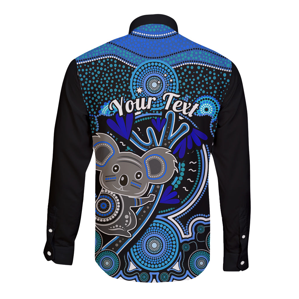 personalised-australian-astrology-long-sleeve-button-shirt-aboriginal-koala-zodiac-sign