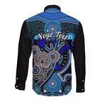 personalised-australian-astrology-long-sleeve-button-shirt-aboriginal-koala-zodiac-sign