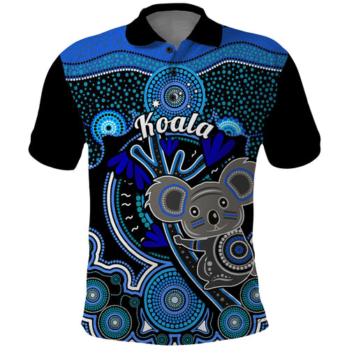 personalised-australian-astrology-polo-shirt-aboriginal-koala-zodiac-sign