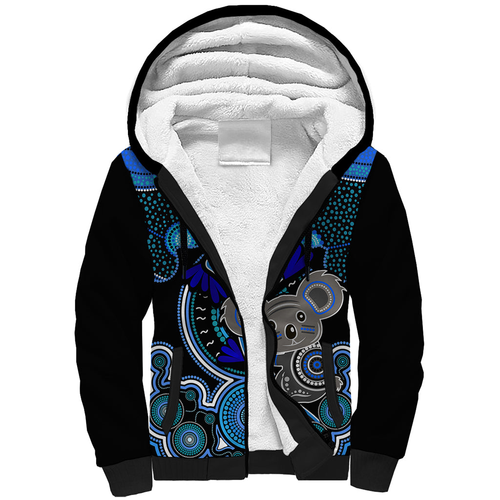 personalised-australian-astrology-sherpa-hoodie-aboriginal-koala-zodiac-sign