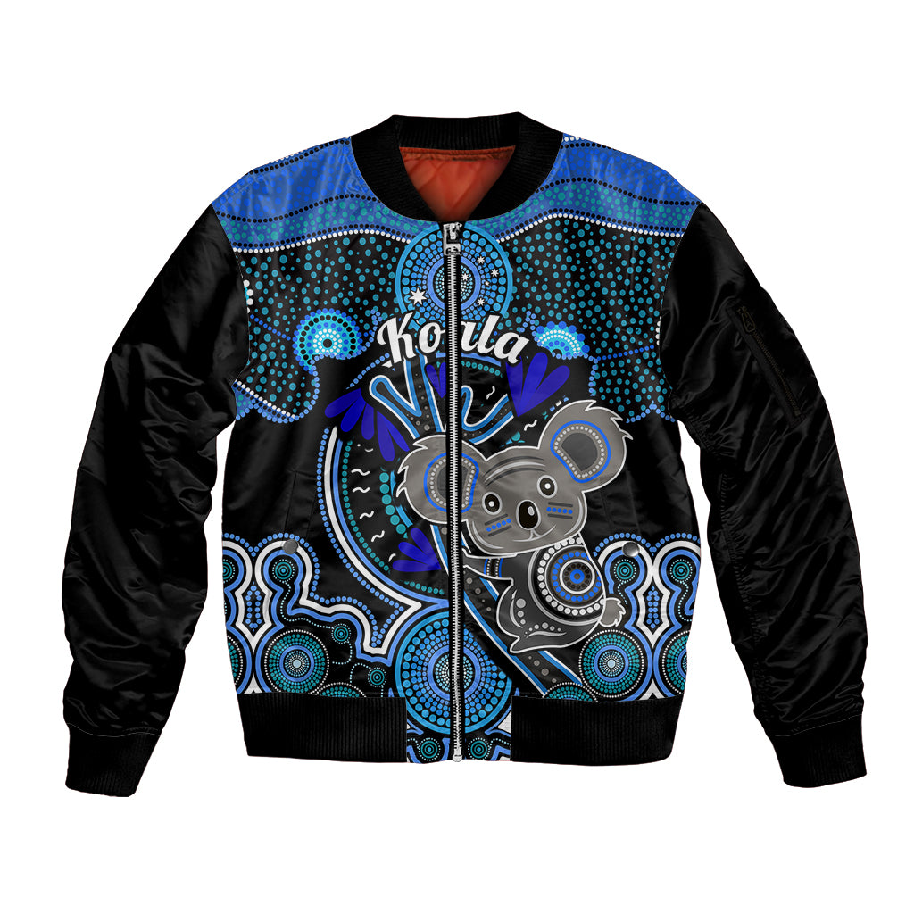 personalised-australian-astrology-sleeve-zip-bomber-jacket-aboriginal-koala-zodiac-sign