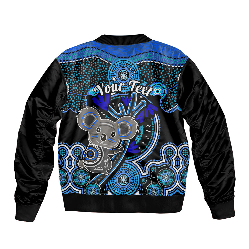 personalised-australian-astrology-sleeve-zip-bomber-jacket-aboriginal-koala-zodiac-sign