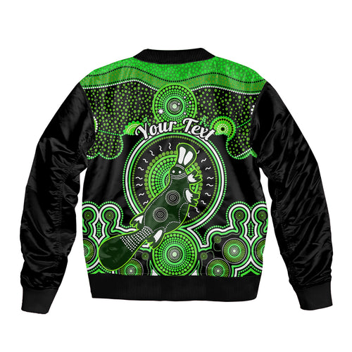 personalised-australian-astrology-sleeve-zip-bomber-jacket-aboriginal-platypus-zodiac-sign