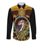personalised-australian-astrology-long-sleeve-button-shirt-aboriginal-kookaburra-zodiac-sign