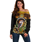 personalised-australian-astrology-off-shoulder-sweater-aboriginal-kookaburra-zodiac-sign