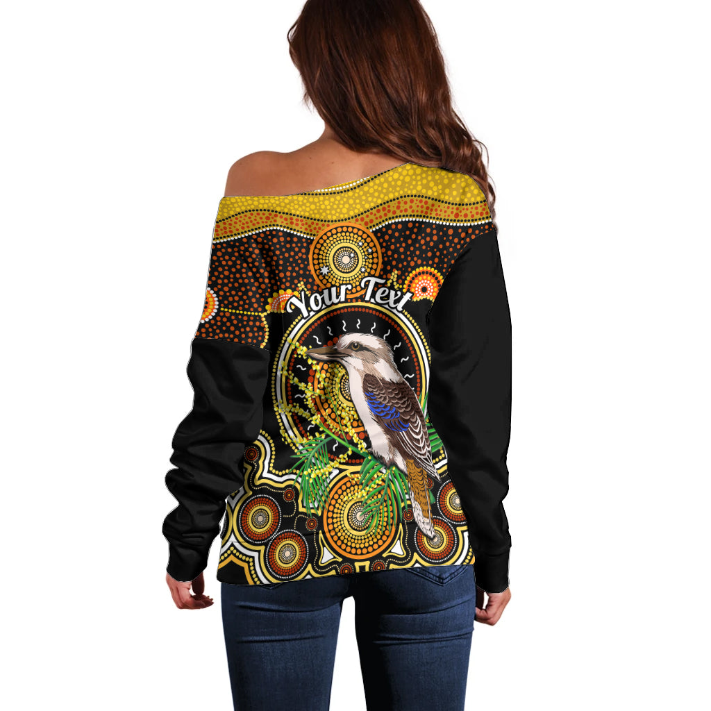personalised-australian-astrology-off-shoulder-sweater-aboriginal-kookaburra-zodiac-sign