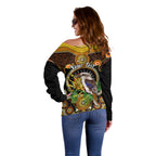 personalised-australian-astrology-off-shoulder-sweater-aboriginal-kookaburra-zodiac-sign