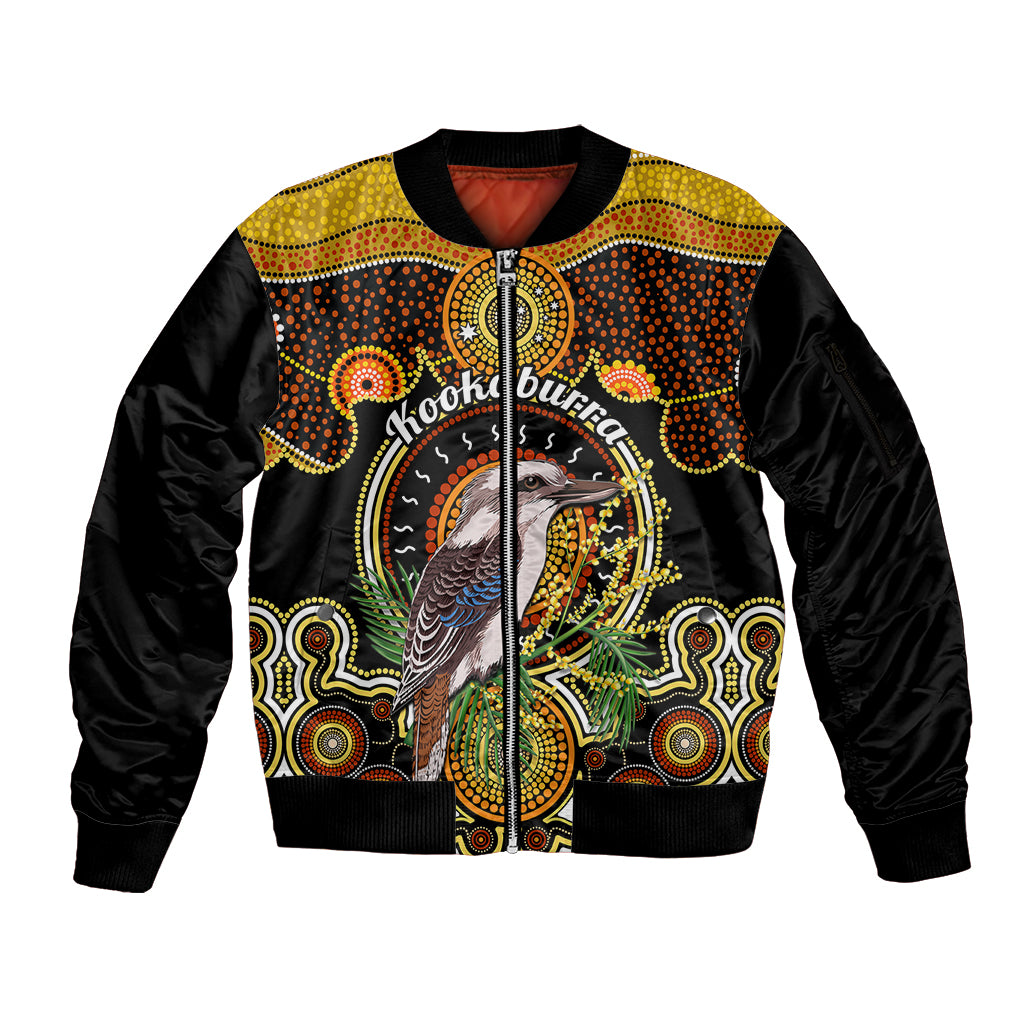 personalised-australian-astrology-sleeve-zip-bomber-jacket-aboriginal-kookaburra-zodiac-sign